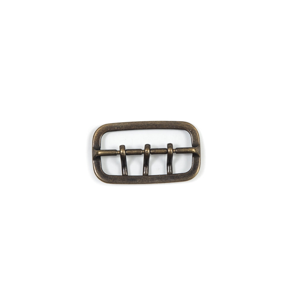 Antique Gold 3-Prong Metal Buckle - 1.875" x 1"