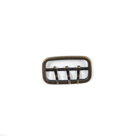 Antique Gold 3-Prong Metal Buckle - 1.875" x 1"