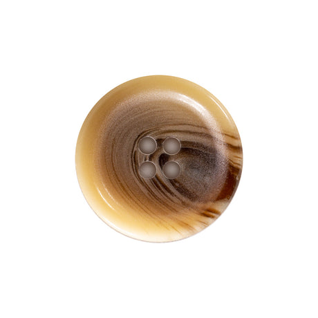 Beige and Brown Plastic 4-Hole Button - 36L/23mm