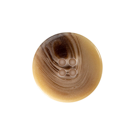 Beige and Brown Plastic 4-Hole Button - 36L/23mm