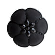 Italian Black Nylon Flower Shank Back Button - 2"