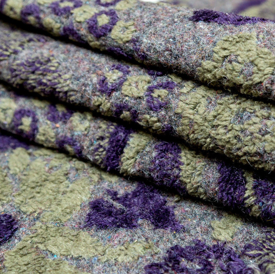 Italian Green and Purple Pattern Play Chunky Wool Knit