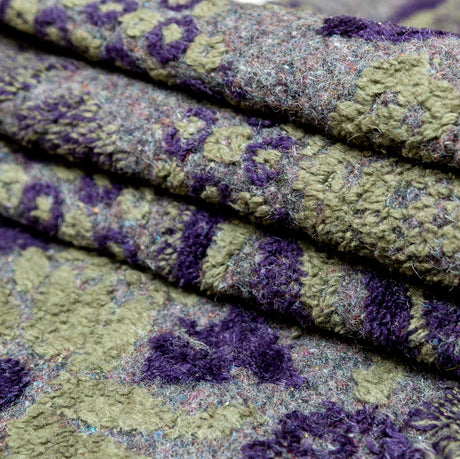 Italian Green and Purple Pattern Play Chunky Wool Knit