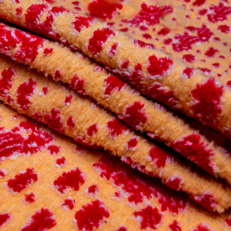 Italian Orange and Red Chunky Wool Knit