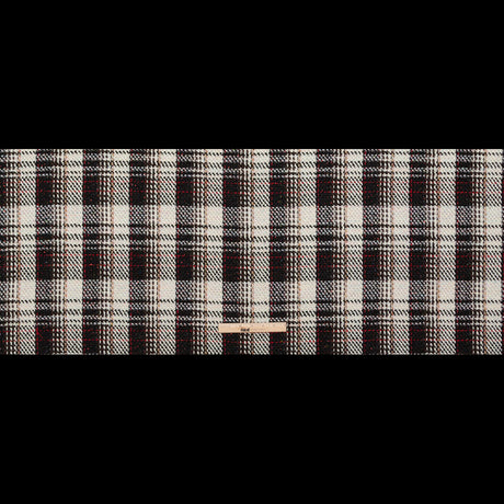 Black, Ivory and Red Plaid Tweed with Sequins