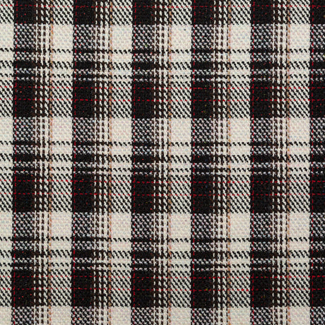 Black, Ivory and Red Plaid Tweed with Sequins