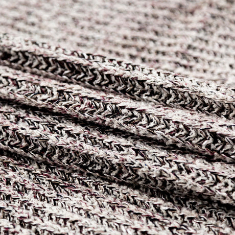White and Burgundy Chunky Wool Knit