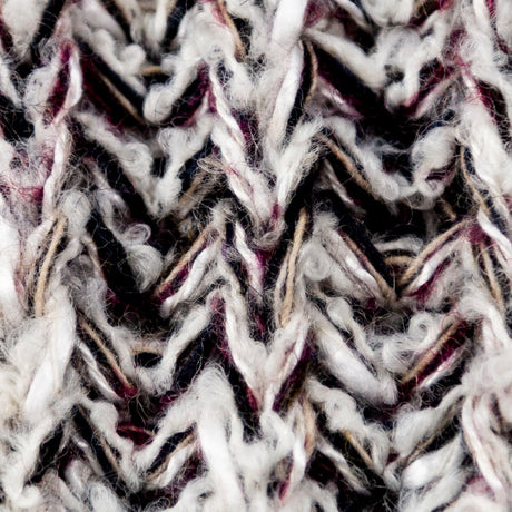 White and Burgundy Chunky Wool Knit