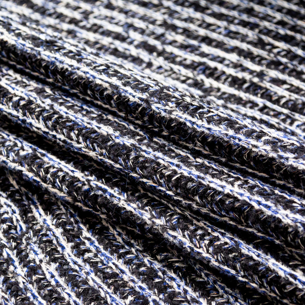 Navy and White Chunky Wool Knit