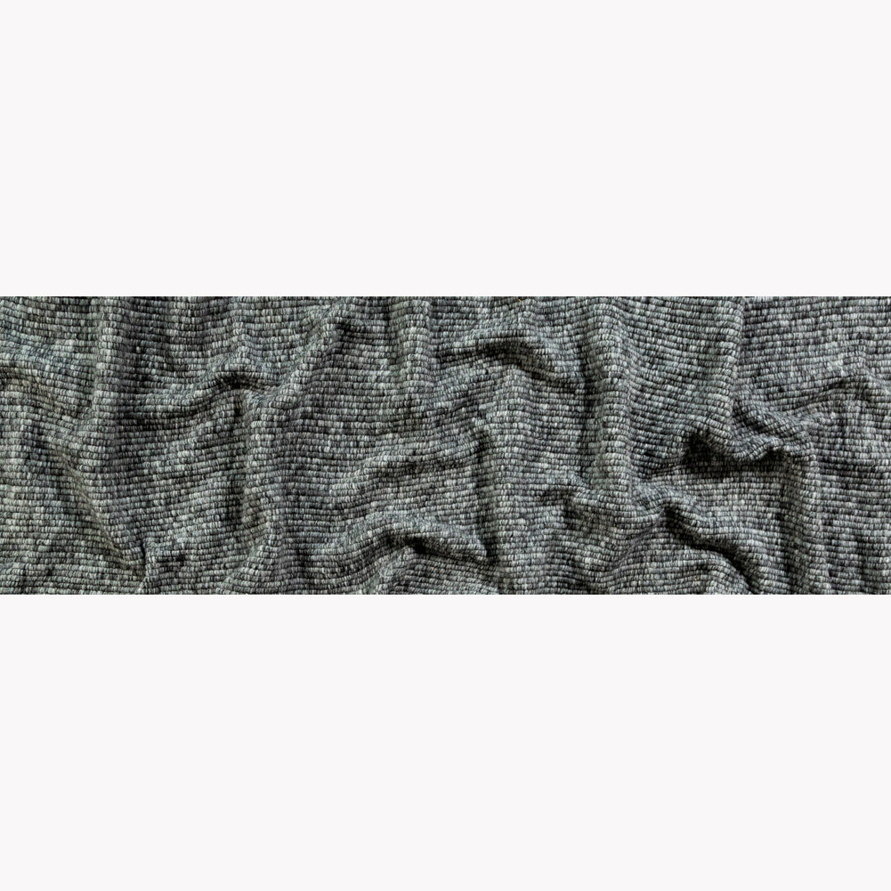 Italian Black and Gray Striped Chunky Wool Knit