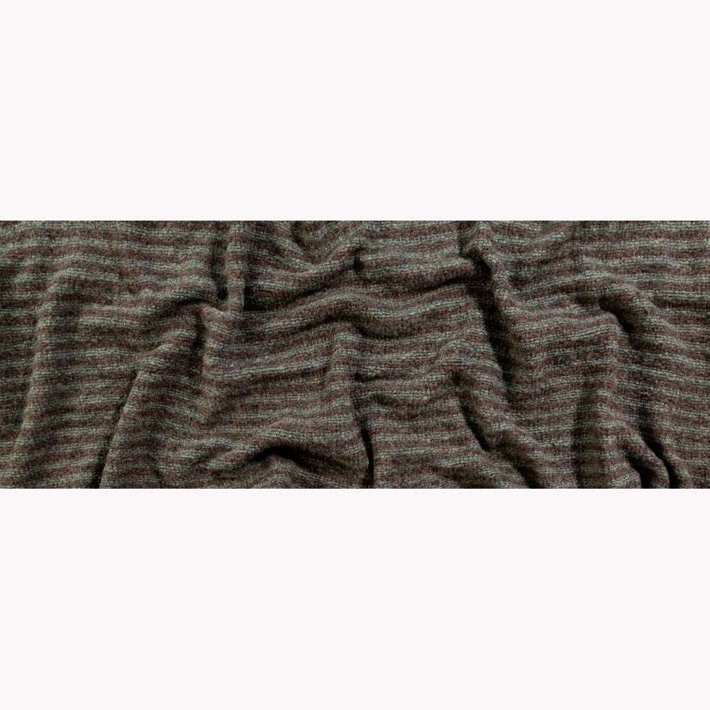 Italian Brown and Gray Striped Chunky Wool Knit