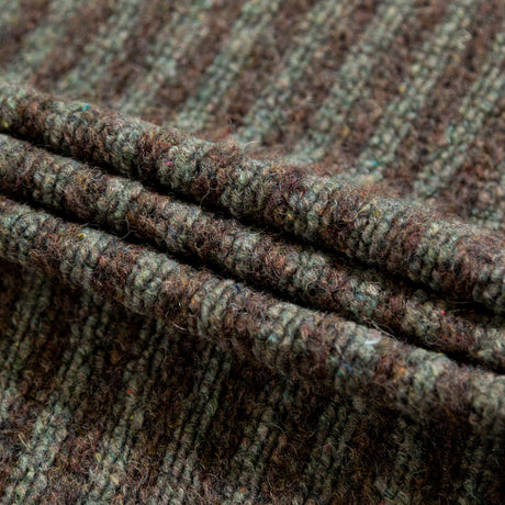 Italian Brown and Gray Striped Chunky Wool Knit