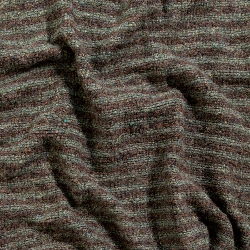 Italian Brown and Gray Striped Chunky Wool Knit
