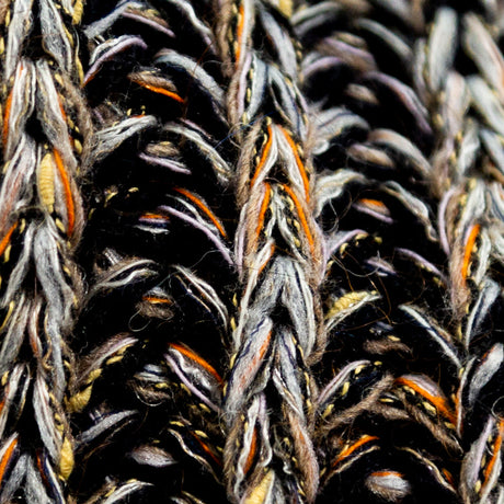 Italian Black, Orange and Gray Chunky Wool Knit