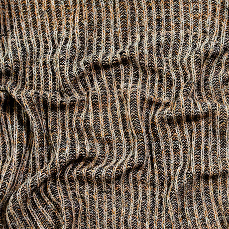 Italian Black, Orange and Gray Chunky Wool Knit