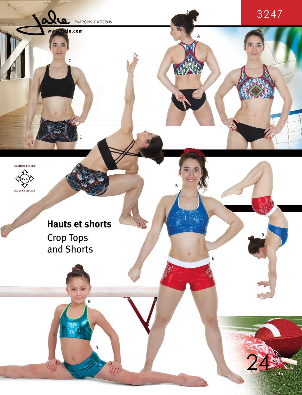 Sewing Pattern Crop Tops and Shorts by Jalie