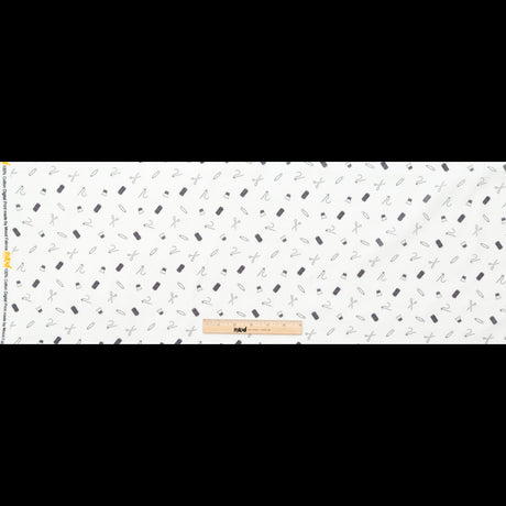 Egyptian Cotton Voile - White and Black Sewing Kit - Small Supplies Print - Mood Exclusive Haberdashery Collection