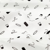 Egyptian Cotton Voile - White and Black Sewing Kit - Small Supplies Print - Mood Exclusive Haberdashery Collection