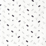 Egyptian Cotton Voile - White and Black Sewing Kit - Small Supplies Print - Mood Exclusive Haberdashery Collection