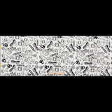 Stretch Carbon Brush Twill - White and Black Sewing Supplies - Sewing Knick Knacks Print - Mood Exclusive Haberdashery Collection