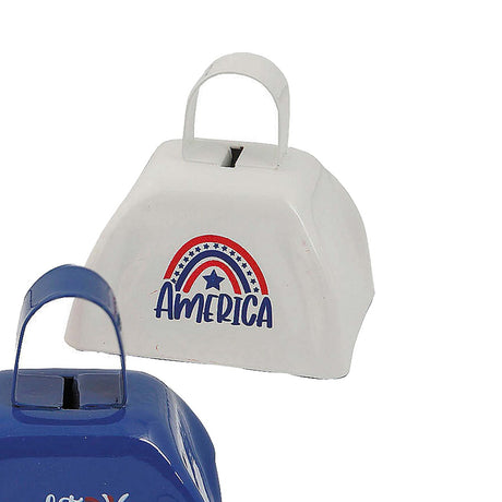 2 3/4" x 2 1/2" Patriotic Red, White & Blue Cowbell Noisemakers 12 Pieces