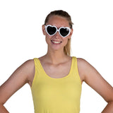 Adults White Heart-Shaped Sunglasses - 12 Pc.