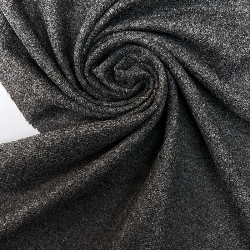 Wool Tweed Fabric Melange Gray