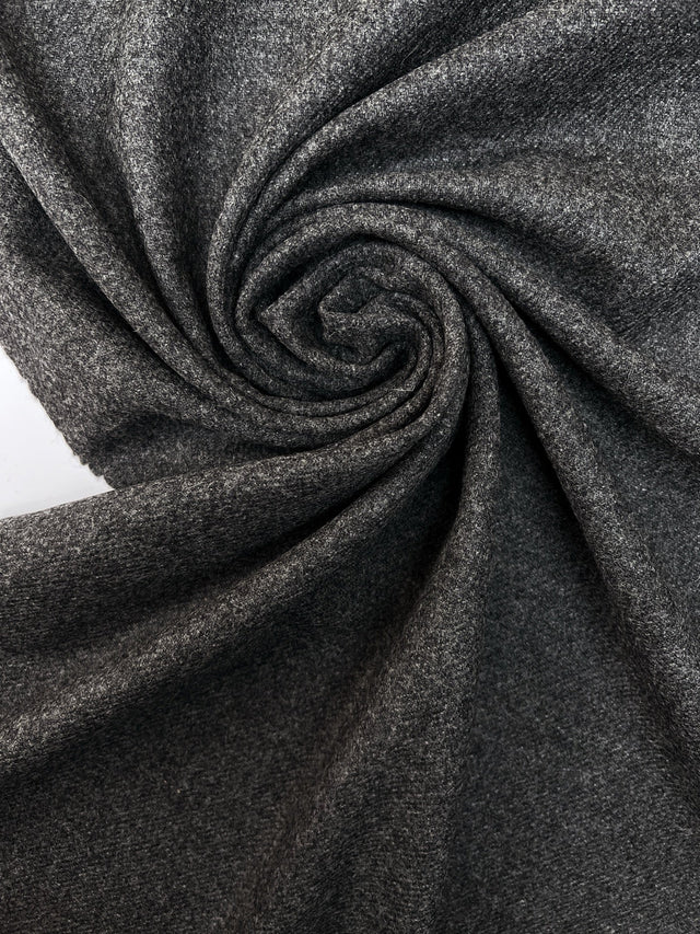 Wool Tweed Fabric Melange Gray