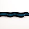 Italian Black and Teal Striped Velvet Ribbon - 1.5"
