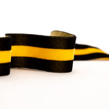 Italian Black and Yellow Striped Velvet Ribbon - 1.5"