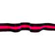 Italian Black and Dark Pink Striped Velvet Ribbon - 1.5"