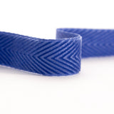 Italian Blue Chevron Velvet Ribbon - 0.875"