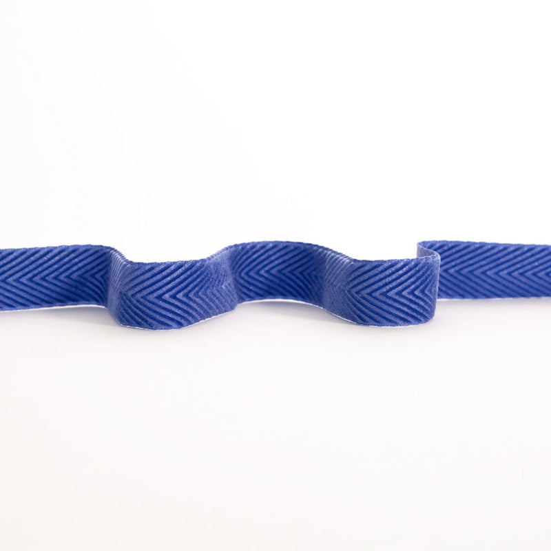 Italian Blue Chevron Velvet Ribbon - 0.875"