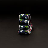 Italian Navy Floral Jacquard Ribbon - 0.625"