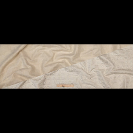 Ivory Bonded Taffeta and Wool Knit featuring Puckered Squares
