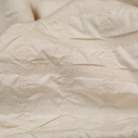 Ivory Bonded Taffeta and Wool Knit featuring Puckered Squares