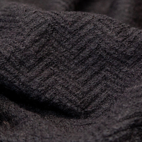 Black Chevron Chunky Wool Knit