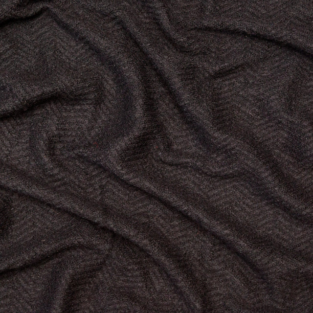 Black Chevron Chunky Wool Knit