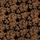 Floral Bonded Wool Knit and Velour - Apricot Buff and Black