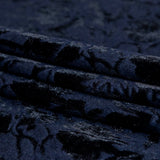Floral Bonded Wool Knit and Velour - Navy and Black