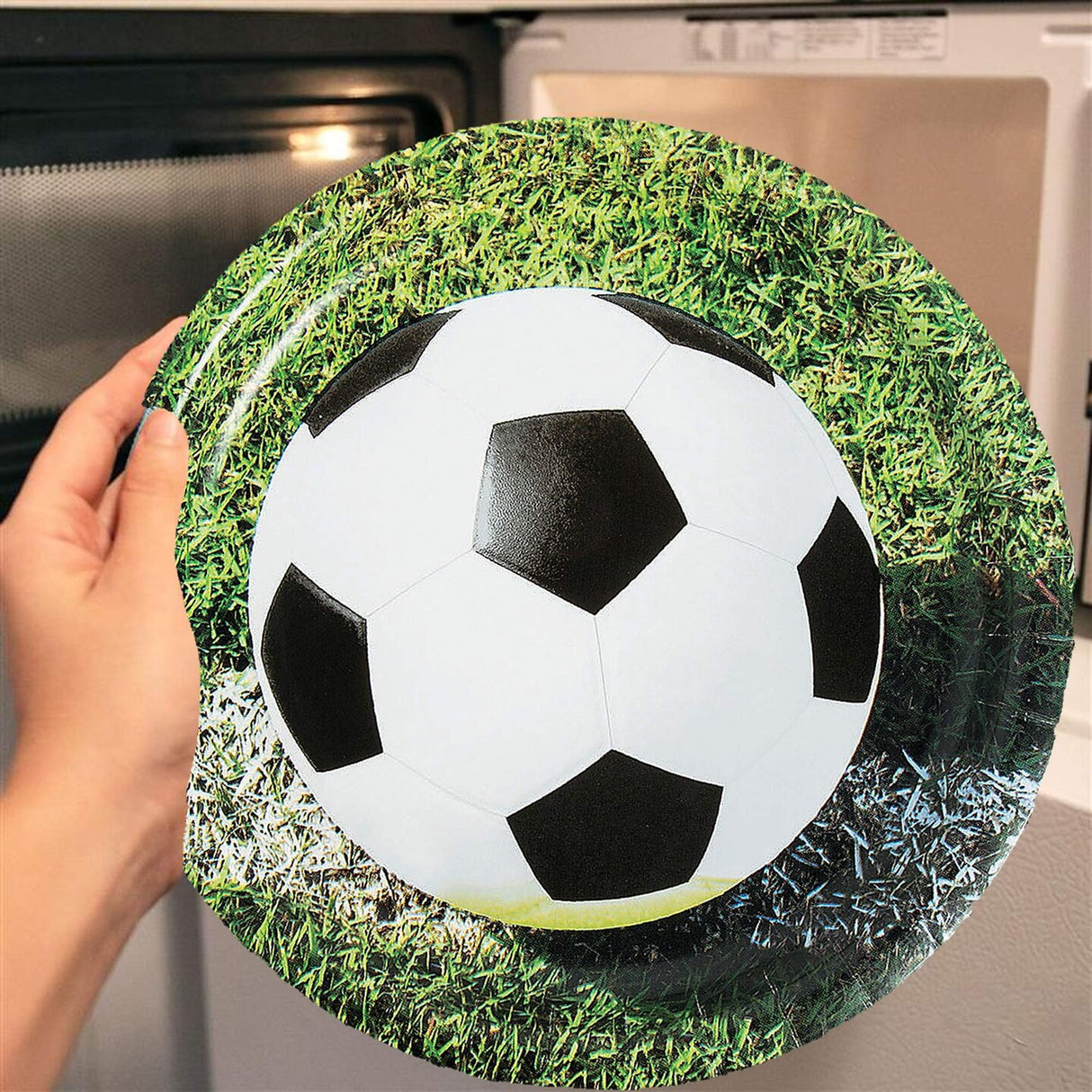8 Ct. Sports Fanatic Soccer Party Paper Dinner Plates 8 3/4" Plates for Soccer Fans