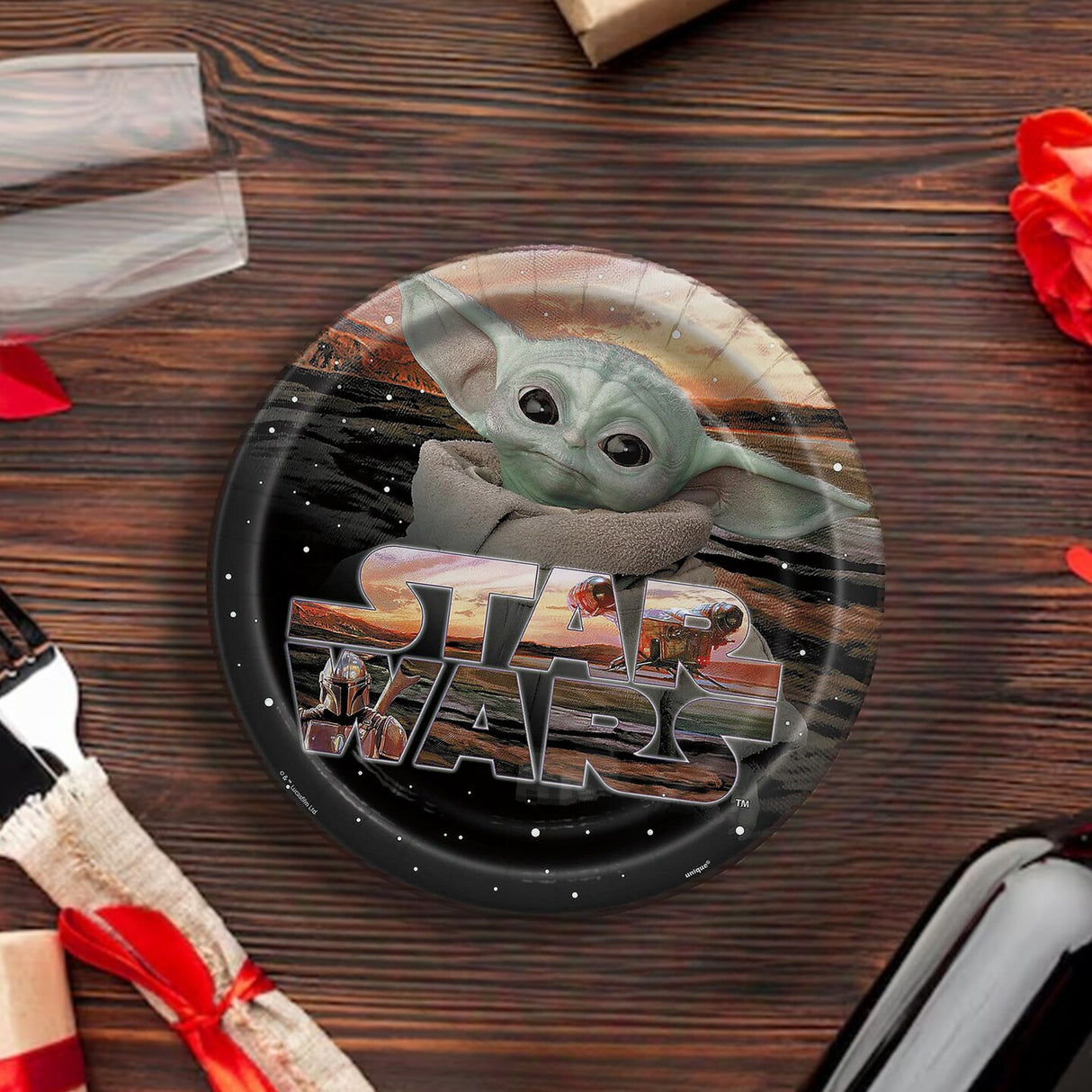 8 Count Star Wars The Mandalorian Grogu Paper Dinner Plates 9" The Child Party Supplies