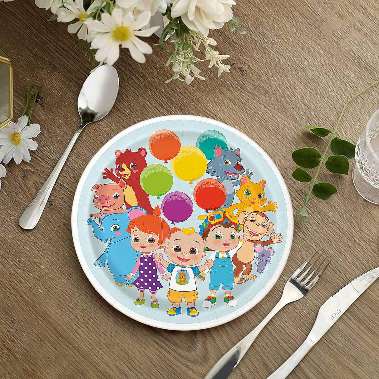8 Ct. CoComelon Party Paper Dinner Plates Bright & Cheerful Kids' Birthday Tableware