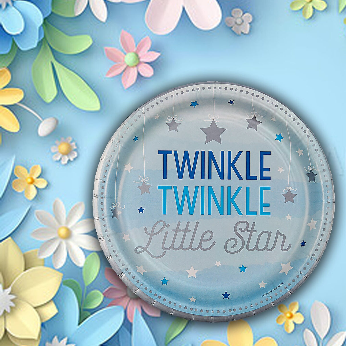 8 Ct. Blue One Little Star Baby Shower Dinner Plates 9" Paper Party Plates