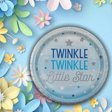 8 Ct. Blue One Little Star Baby Shower Dinner Plates 9" Paper Party Plates