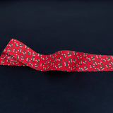 Red, Green and White Floral Christmas Ribbon - 1.875"