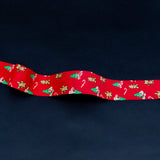 Red Teddy Bear and Christmas Tree Ribbon - 1.875"