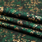 Forest Green and Metallic Gold Abstract Jacquard