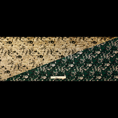 Forest Green and Metallic Gold Abstract Jacquard