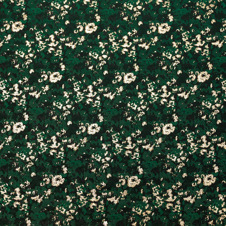 Forest Green and Metallic Gold Abstract Jacquard